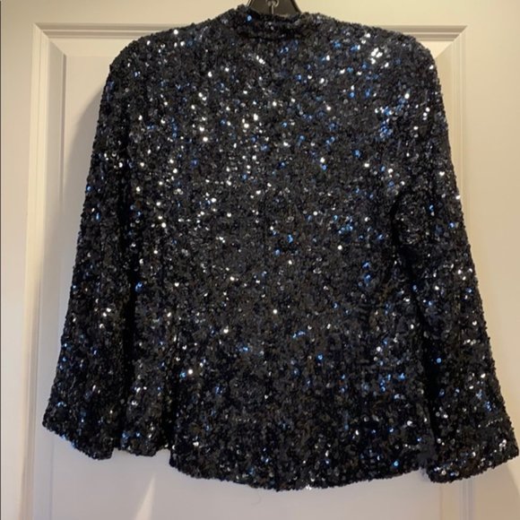 GRYPHON - Dark blue, silk, sequined jacket - Picture 10 of 15